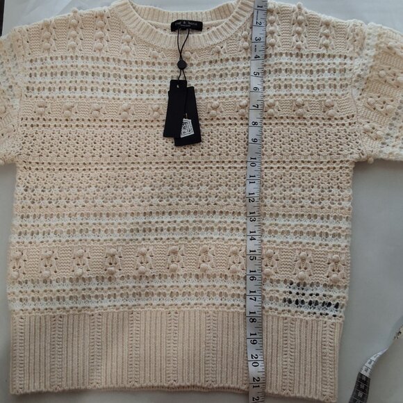 Rag & Bone Womens Lo Pointelle-Knit Wool Blend Sweater Sz L  Natural Minimalist - Picture 11 of 12